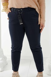 Realizzato con Lycra lavorato a maglia - Jeans - Cintura - Produttore di abbigliamento femminile - 3468 | Tessuto reale - Thumbnail