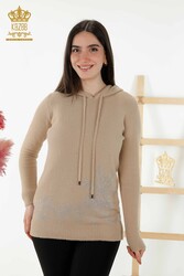 Maglieria Felpa con cappuccio in filato d'angora Produttore di abbigliamento femminile - 40003 | Tessuto reale - Thumbnail