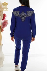 Scuba and Two Yarn Tracksuit Suit Stone Embroidered Zipper Patterned Women's Clothing - 17493 | Real Textile - Thumbnail