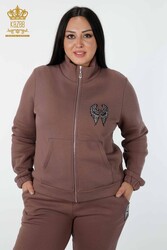 Scuba and Two Yarn Tracksuit Suit Angel Wing Pattern Women's Clothing Manufacturer - 17466 | Real Textile - Thumbnail