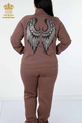 Scuba and Two Yarn Tracksuit Suit Angel Wing Pattern Women's Clothing Manufacturer - 17466 | Real Textile - Thumbnail