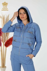 Scuba and Two Yarn Tracksuit Suit Cat Patterned Women's Clothing Manufacturer - 17442 | Real Textile - Thumbnail