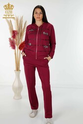 Scuba and Two Yarn Tracksuit Suit Cat Patterned Women's Clothing Manufacturer - 17442 | Real Textile - Thumbnail