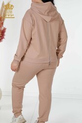 Scuba and Two Yarn Tracksuit Suit Hooded Women's Clothing Manufacturer - 17480 | Real Textile - Thumbnail