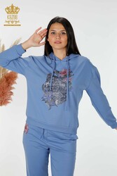 Scuba and Two Yarn Tracksuit Suit Hooded Women's Clothing Manufacturer - 17480 | Real Textile - Thumbnail