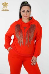 Scuba and Two Yarn Tracksuit Suit Hooded Women's Clothing Manufacturer - 17481 | Real Textile - Thumbnail