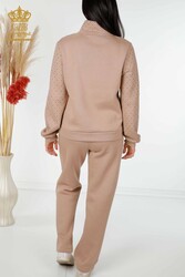 Scuba and Two Yarn Tracksuit Suit Stone Embroidered Women's Clothing Manufacturer - 17472 | Real Textile - Thumbnail