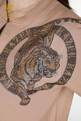 Scuba and Two Yarn Tracksuit Suit Tiger Pattern Women's Clothing Manufacturer - 17495 | Real Textile - Thumbnail