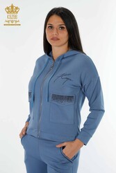 Scuba and Two Yarn Tracksuit Suit Zippered Women's Clothing Manufacturer - 17426 | Real Textile - Thumbnail