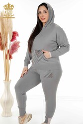 Scuba and Two Yarn Tracksuit Suit Hooded Women's Clothing Manufacturer - 16453 | Real Textile - Thumbnail