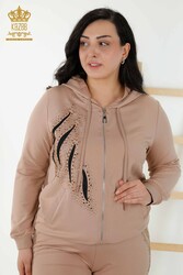 Scuba and Two Yarn Tracksuit Suit Hooded Women's Clothing Manufacturer - 17531 | Real Textile - Thumbnail