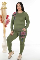 Scuba and Two Yarn Tracksuit Suit Floral Patterned Women's Clothing Manufacturer - 16522 | Real Textile - Thumbnail