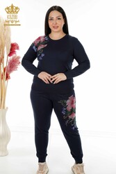 Scuba and Two Yarn Tracksuit Suit Floral Patterned Women's Clothing Manufacturer - 16522 | Real Textile - Thumbnail