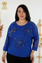 Blusa Producida con Tela Viscosa Tul Detallado Fabricante de Ropa de Mujer - 79084 | Textiles reales - Thumbnail