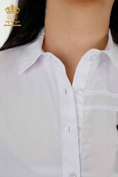 Tasca della camicia Produttore di abbigliamento femminile dettagliato con tessuto in cotone Lycra - 20312 | Tessuto reale - Thumbnail