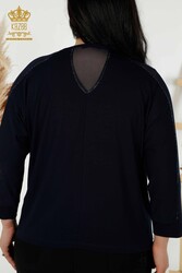 Blusa Prodotta Con Tessuto In Viscosa Tulle Dettagliata Produttore Abbigliamento Donna - 79084 | Tessuto reale - Thumbnail