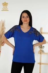 Camicetta Prodotta Con Tessuto In Viscosa Scollo A V Produttore Abbigliamento Donna - 79054 | Tessuto reale - Thumbnail