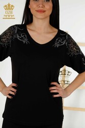 Camicetta Prodotta Con Tessuto In Viscosa Scollo A V Produttore Abbigliamento Donna - 79054 | Tessuto reale - Thumbnail