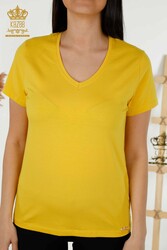 Blusa Prodotta con Tessuto Viscosa Scollo a V Abbigliamento Donna - 79179 | Tessuto reale - Thumbnail