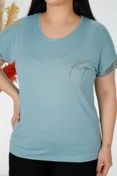 Blusa Prodotta con Tessuto in Viscosa Colletto Ciclismo Abbigliamento Donna - 78918 | Tessuto reale - Thumbnail