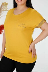 Blusa Prodotta con Tessuto in Viscosa Colletto Ciclismo Abbigliamento Donna - 78918 | Tessuto reale - Thumbnail