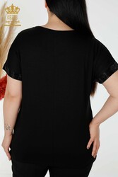 Blusa Prodotta con Tessuto in Viscosa Colletto Ciclismo Abbigliamento Donna - 78918 | Tessuto reale - Thumbnail