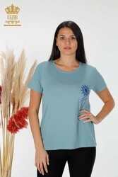 Blusa In Tessuto Viscosa Girocollo Abbigliamento Donna - 78925 | Tessuto reale - Thumbnail