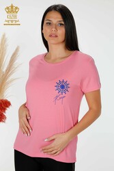 Blusa In Tessuto Viscosa Girocollo Abbigliamento Donna - 78925 | Tessuto reale - Thumbnail