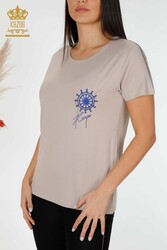 Blusa In Tessuto Viscosa Girocollo Abbigliamento Donna - 78925 | Tessuto reale - Thumbnail