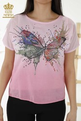 Blusa Prodotta con Tessuto in Viscosa Colletto Ciclismo Abbigliamento Donna - 79165 | Tessuto reale - Thumbnail