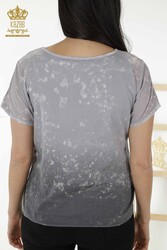 Blusa Prodotta con Tessuto in Viscosa Colletto Ciclismo Abbigliamento Donna - 79165 | Tessuto reale - Thumbnail