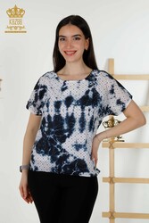 Blusa Prodotta con Tessuto in Viscosa Colletto Ciclismo Abbigliamento Donna - 79167 | Tessuto reale - Thumbnail