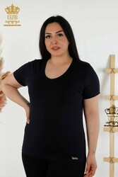 Chemisier Produit avec Viscose V-Neck Vêtements pour femmes - 79179 | Vrai textile - Thumbnail