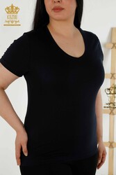 Chemisier Produit avec Viscose V-Neck Vêtements pour femmes - 79179 | Vrai textile - Thumbnail