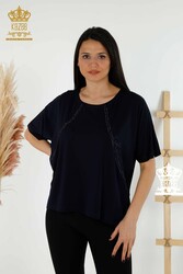 chemisier en tissu de viscose à manches courtes vêtements pour femmes - 79295 | Vrai textile - Thumbnail