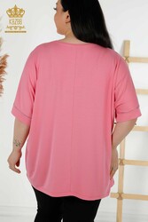 Chemisier fabriqué avec un tissu en viscose V-Neck Fabricant de vêtements pour femmes - 79068 | Vrai textile - Thumbnail