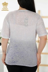 Fabriqué avec du tissu en viscose Chemisier - Col en V - Vêtements pour femmes - 79126 | Vrai textile - Thumbnail