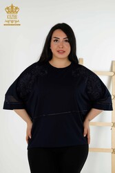 Chemisier en tissu de viscose brodé Fabricant de vêtements pour femmes - 79051 | Vrai textile - Thumbnail