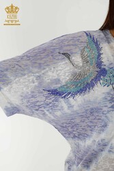 chemisier produit avec des vêtements pour femmes brodés de pierres à motifs d'oiseaux en tissu de viscose - 79124 | Vrai textile - Thumbnail