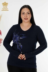 Blusa Producida con Tela Viscosa Escote en V Ropa de Mujer - 79048 | Textiles reales - Thumbnail