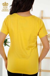 Made with Viscose Fabric Blouse - Short Sleeve - Women's Clothing - 79178 | Real Textile - Thumbnail