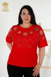 Blouse Made of Viscose Fabric Stone Embroidered Women's Clothing Manufacturer - 79094 | Real Textile - Thumbnail