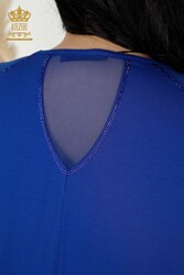 Blouse Produced with Viscose Fabric Tulle Detailed Women's Clothing Manufacturer - 79084 | Real Textile - Thumbnail