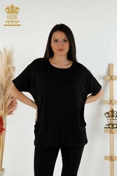 Blouse Made of Viscose Fabric with Two Pockets Women's Clothing Manufacturer - 79293 | Real Textile - Thumbnail