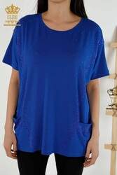 Blouse Made of Viscose Fabric with Two Pockets Women's Clothing Manufacturer - 79293 | Real Textile - Thumbnail