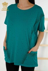 Blouse Made of Viscose Fabric with Two Pockets Women's Clothing Manufacturer - 79293 | Real Textile - Thumbnail