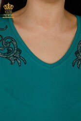 Blouse Produced with Viscose Fabric V-Neck Women's Clothing Manufacturer - 79054 | Real Textile - Thumbnail