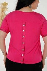 Blouse V-Neck Women's Clothing Manufacturer with Viscose Fabric - 79297 | Real Textile - Thumbnail