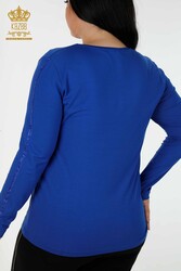 Blouse Produced with Viscose Fabric V-Neck Women's Clothing - 79048 | Real Textile - Thumbnail