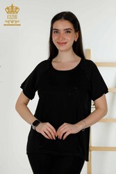 Bluse aus Viskosestoff Kurzarm Damenbekleidung Hersteller - 79232 | Echtes Textil - Thumbnail